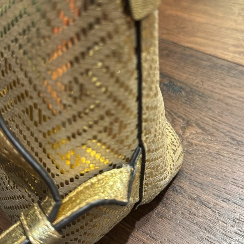 Michael Kors Pre Loved backpack in Gold metallic W/  wear mainly inside & straps - Picture 14 of 14